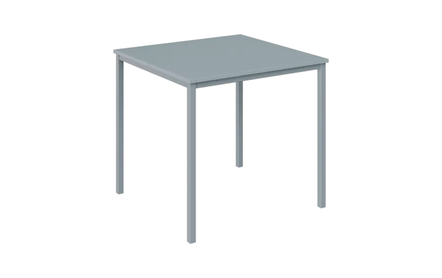 JPT 80 Jídelní stůl 800 x 800 mm, deska šedá / podnož stříbrná